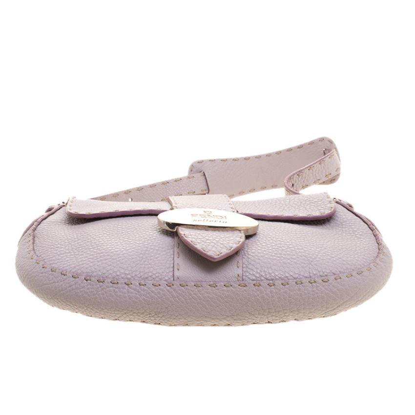 Fendi Lilac Leather Selleria Shoulder Bag 1