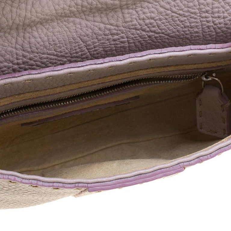 Fendi Lilac Leather Selleria Shoulder Bag For Sale at 1stDibs
