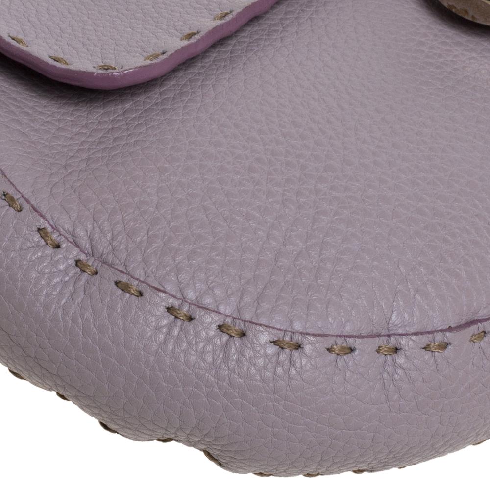 Fendi Lilac Leather Selleria Shoulder Bag 2