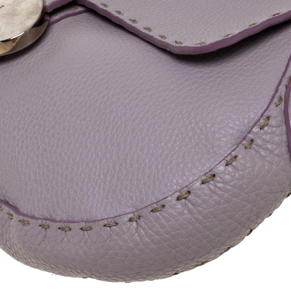 Fendi Lilac Leather Selleria Shoulder Bag 3