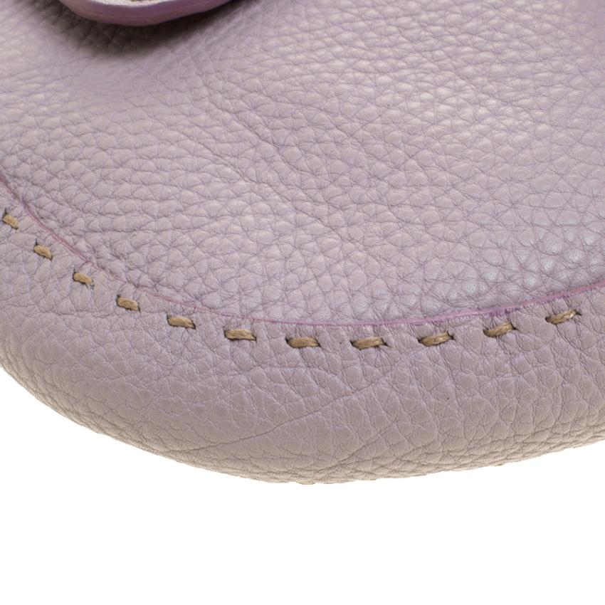 Fendi Lilac Leather Selleria Shoulder Bag 4