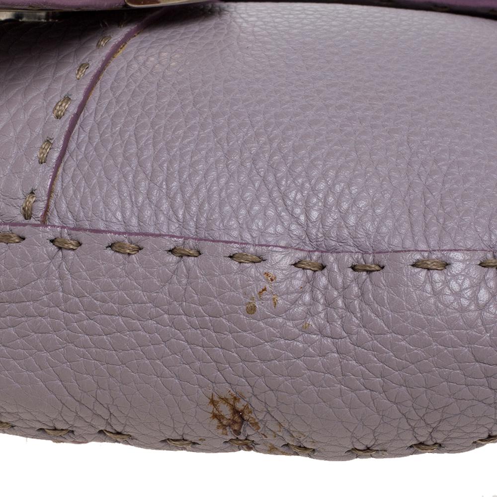 Fendi Lilac Leather Selleria Shoulder Bag 4
