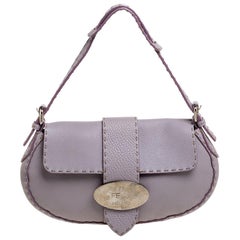 Fendi Lilac Leather Selleria Shoulder Bag
