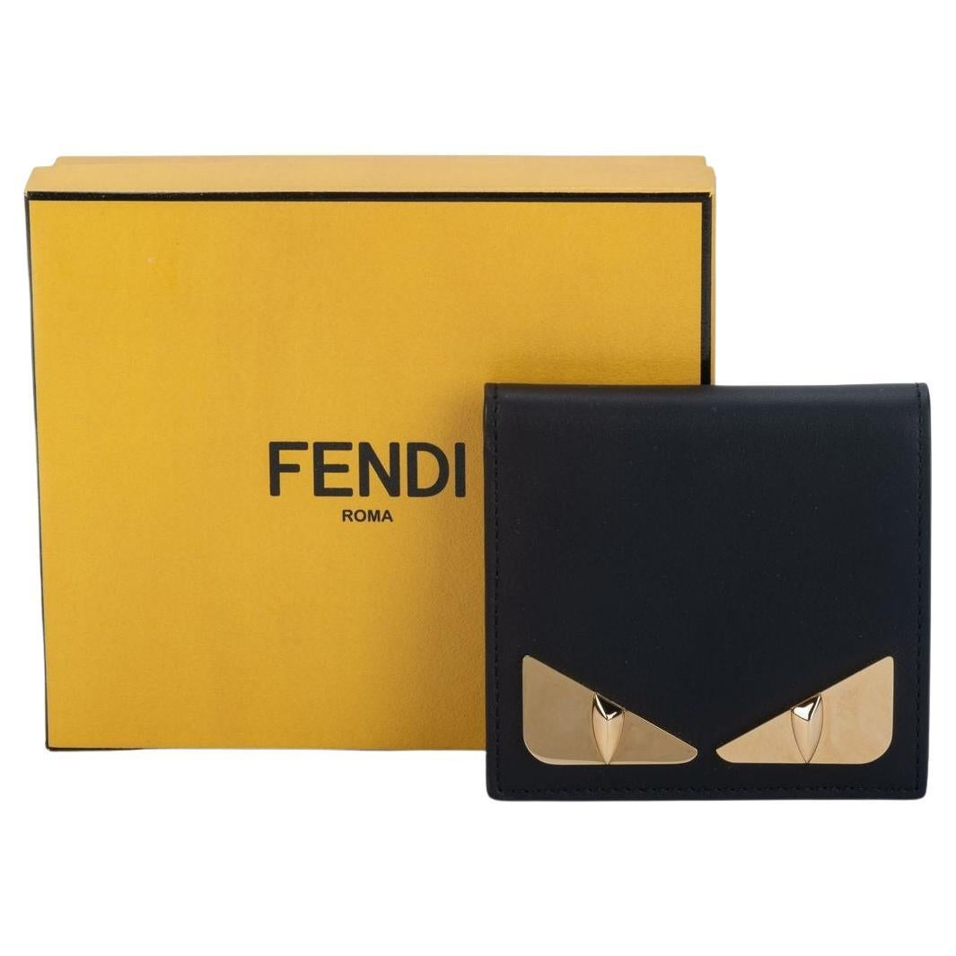 Fendi NIB Black and Yellow Passport Cover For Sale at 1stDibs