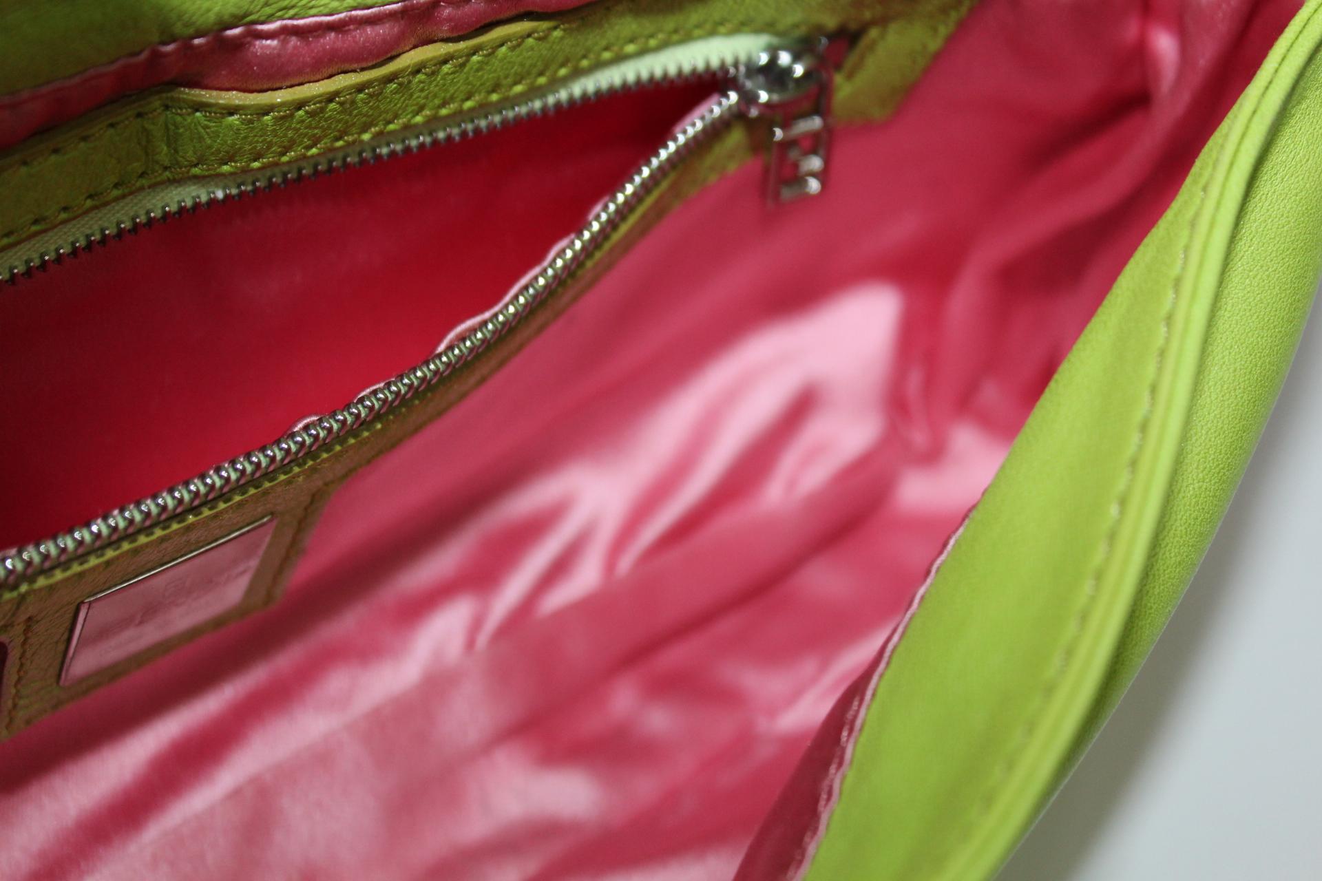 lime green baguette bag