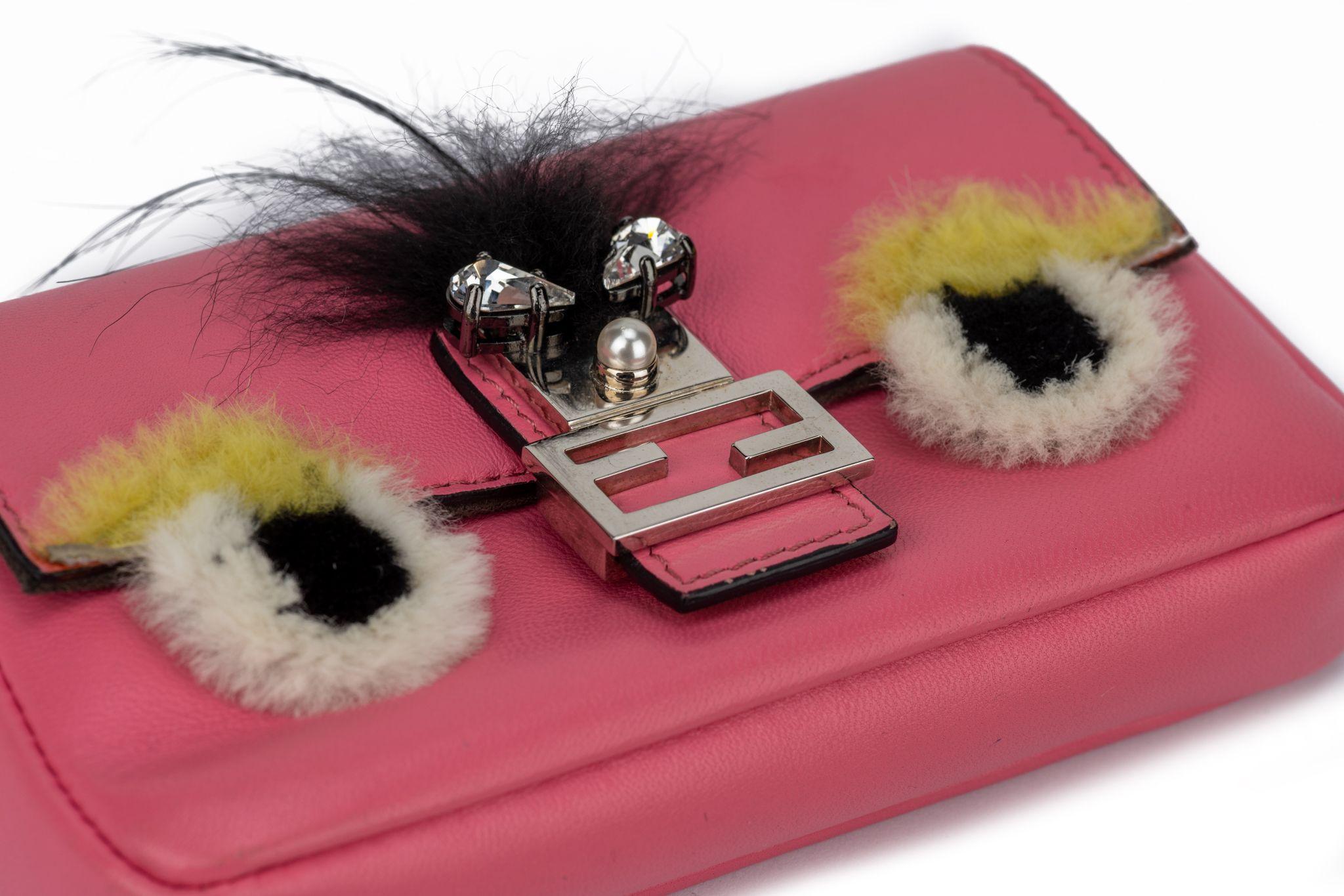 Fendi Lim.Ed Rosa Monster Micro Baguette- Micro Baguette Damen im Angebot