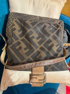 Fendi Limited Edition Baguette Grande Zucca Tobacco Canvas and Leather 2008