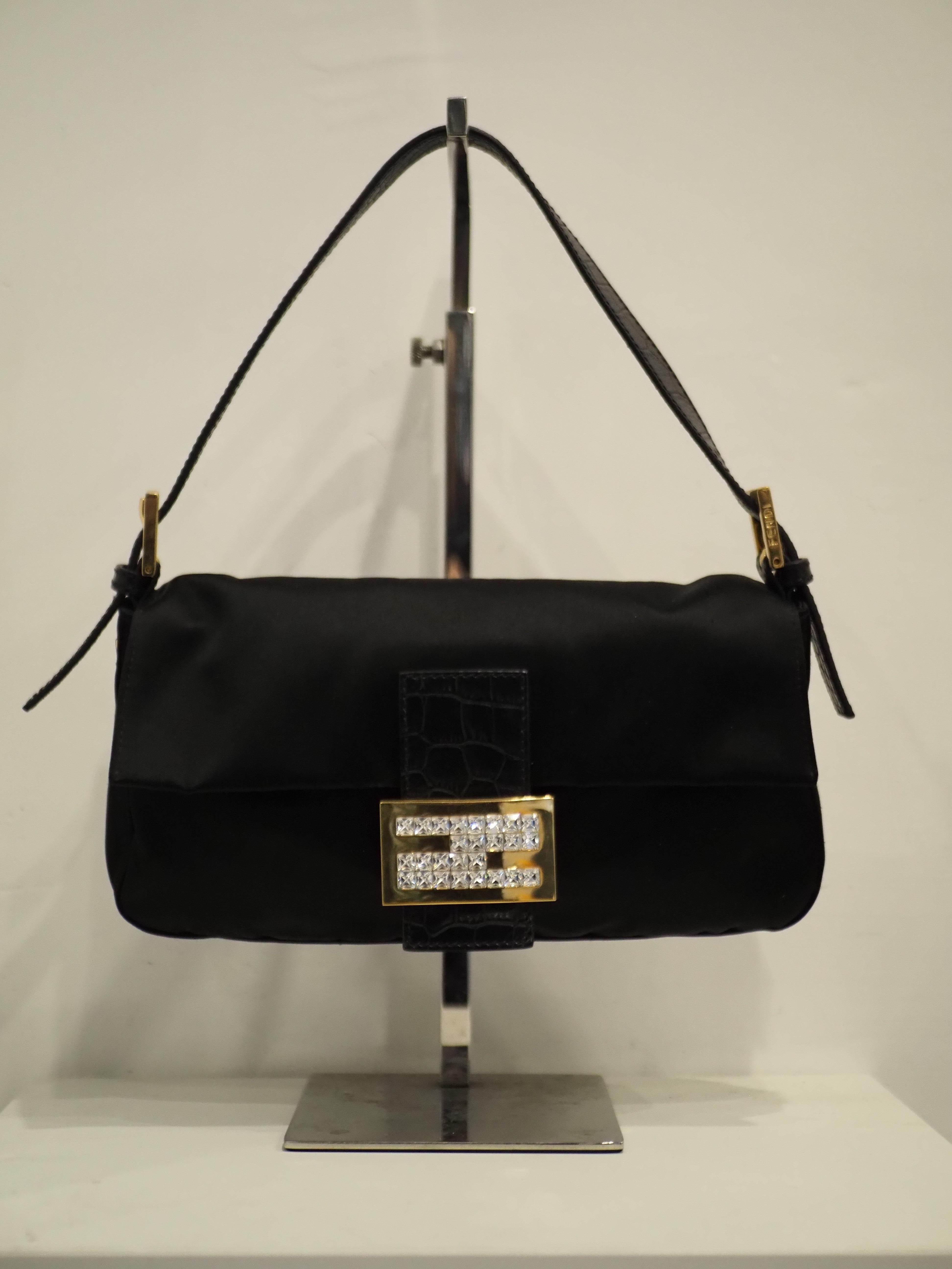 Black Fendi limited edition baguette shoulder bag For Sale