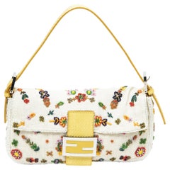 Fendi Limited Edition Ivory Beaded Baguette