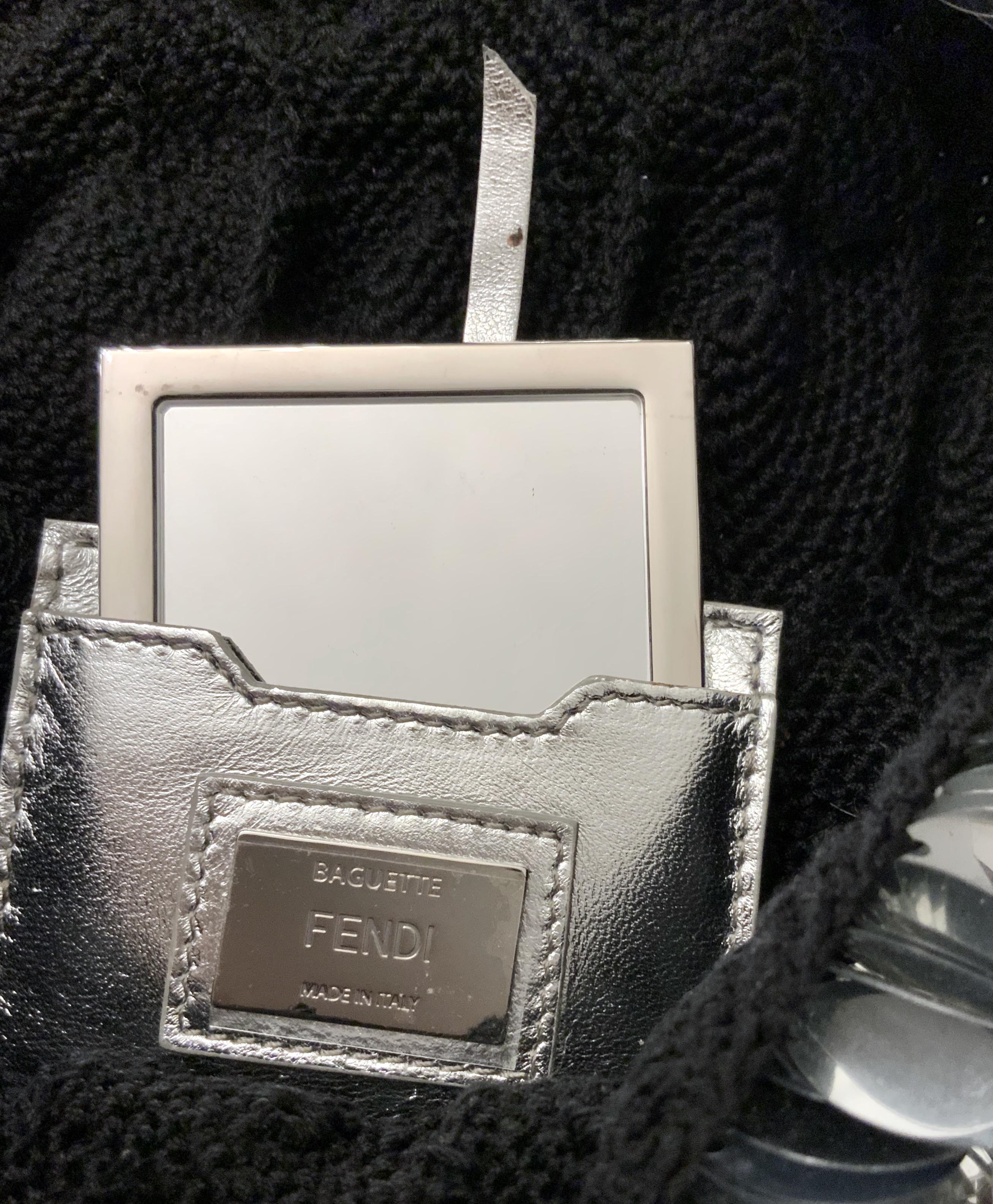 Women's or Men's Fendi Limited Edition Silver Sequin Paillettes Leather Baguette Bag