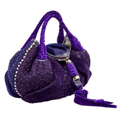 FENDI Limited Edition Spy Bag Exotic Velvet Hand-Embroidery Crystals FW 2005