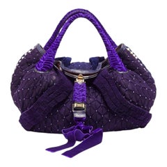 FENDI Limited Edition Spy Bag Exotic Velvet Hand-Embroidery Crystals FW 2005