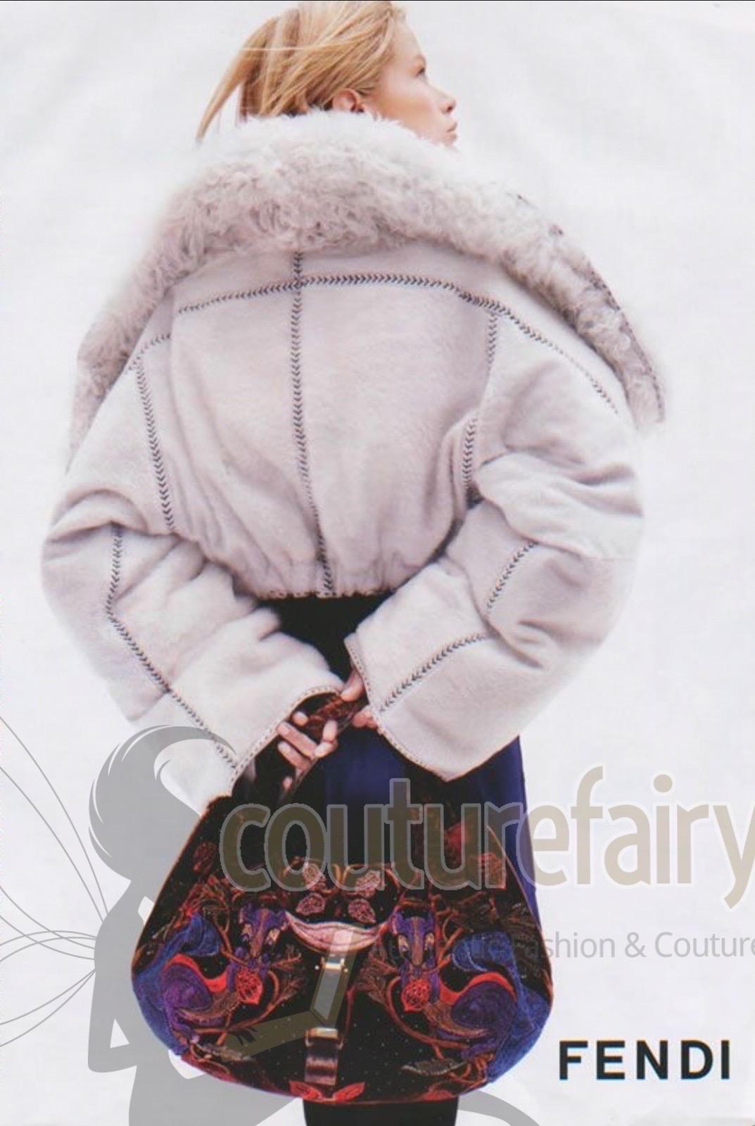 FENDI Limited Edition Squirrel Spy Bag Denim Hand-Embroidery Crystals SS 2006 10