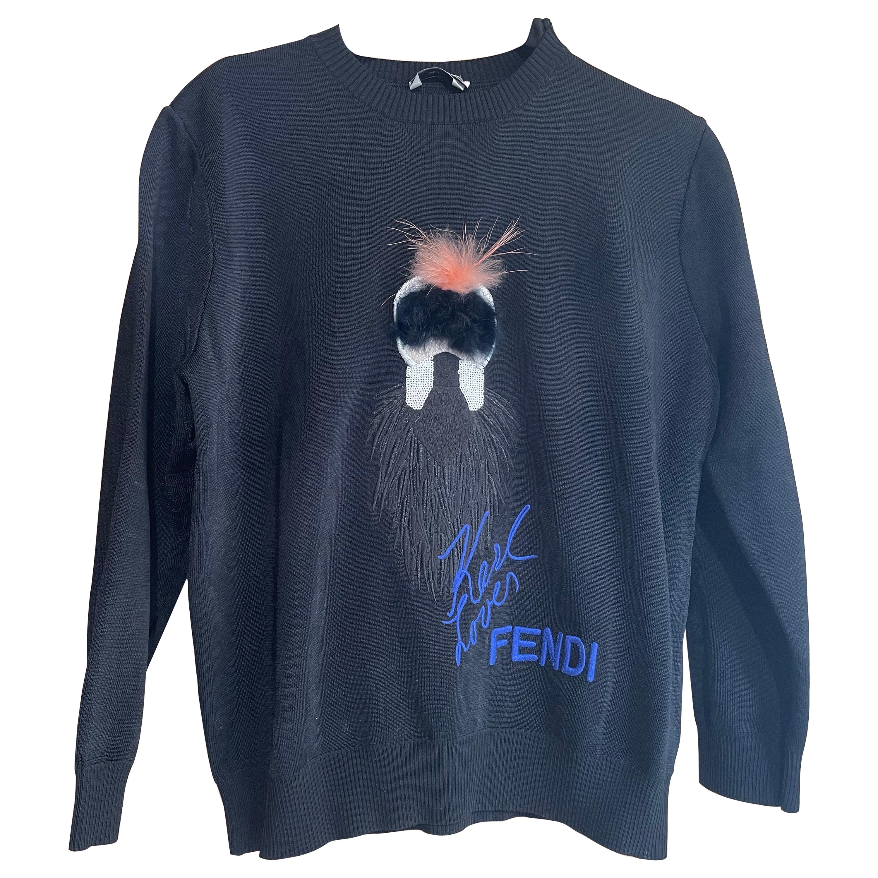 Edición limitada de la sudadera Fendi creada por Karl Lagerfeld 2015/2016