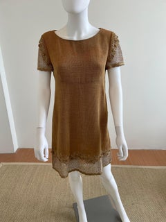 Fendi Linen Beadwork Honeycomb Dress