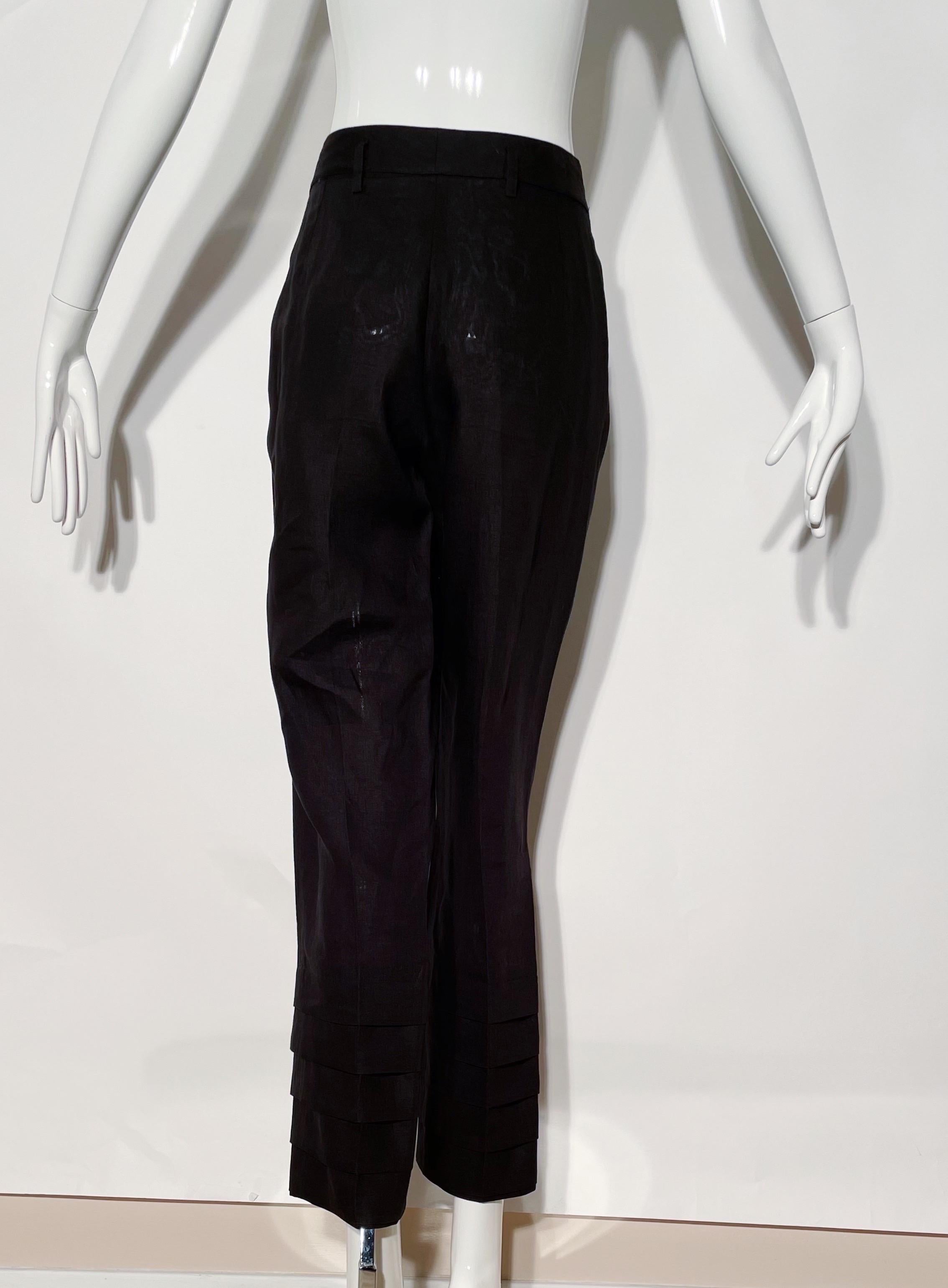 Women's Fendi Linen Pleated Trousers For Sale
