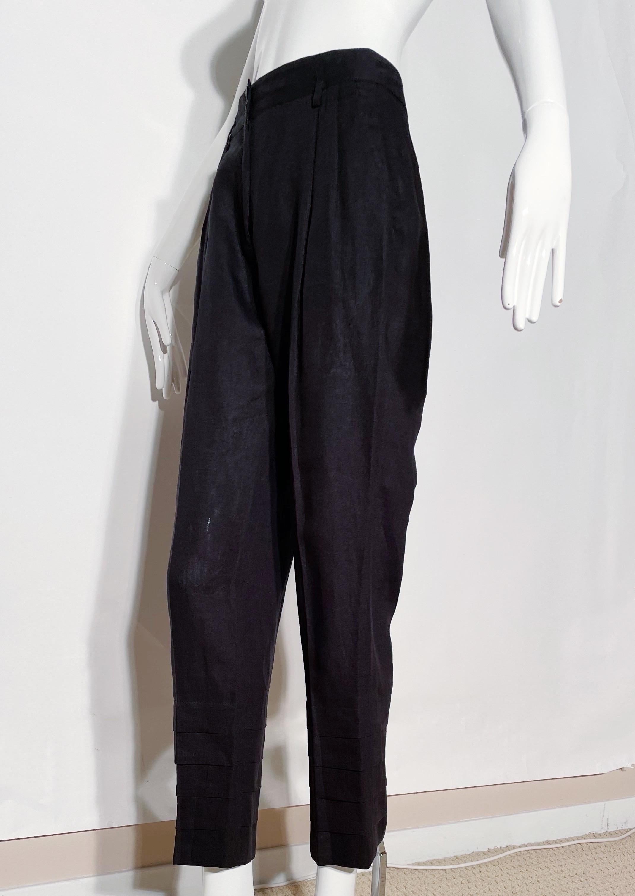 Fendi Linen Pleated Trousers For Sale 1