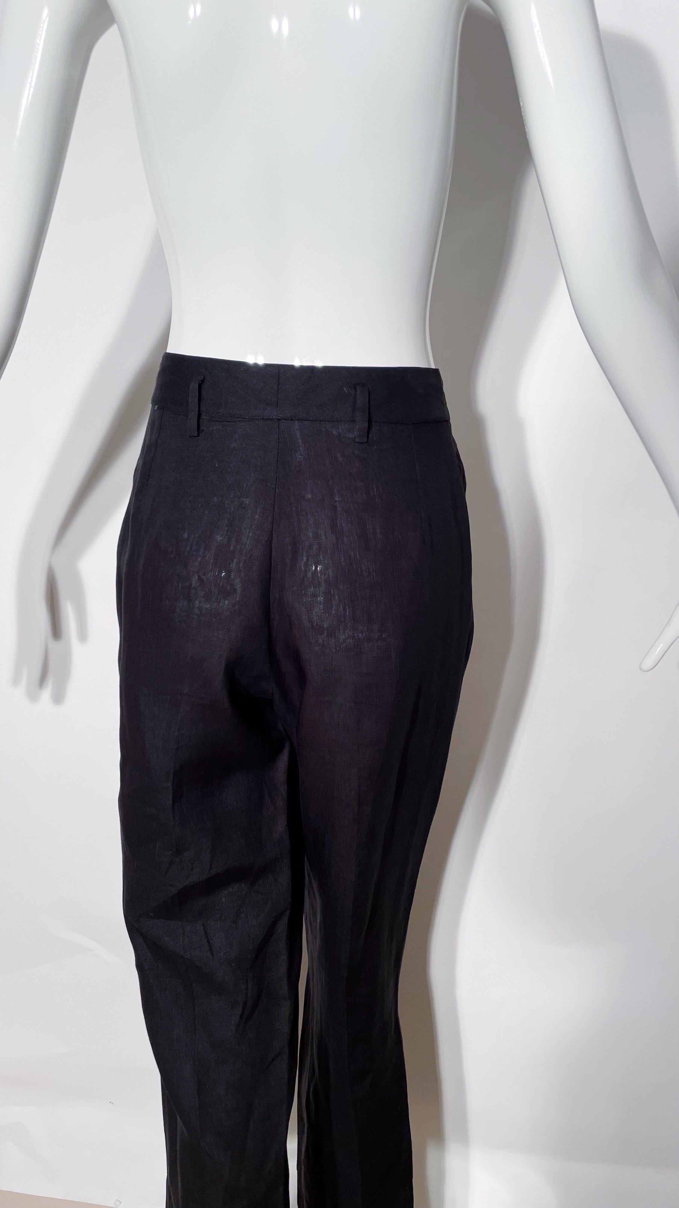 Fendi Linen Pleated Trousers For Sale 2