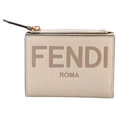 Fendi Logo Bifold Wallet Embossed Leather Compact
