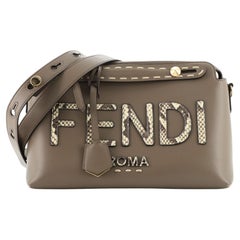 Fendi Logo By The Way Satchel Leather with Snakeskin Small