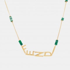 Fendi Logo Composite Gold Tone Necklace