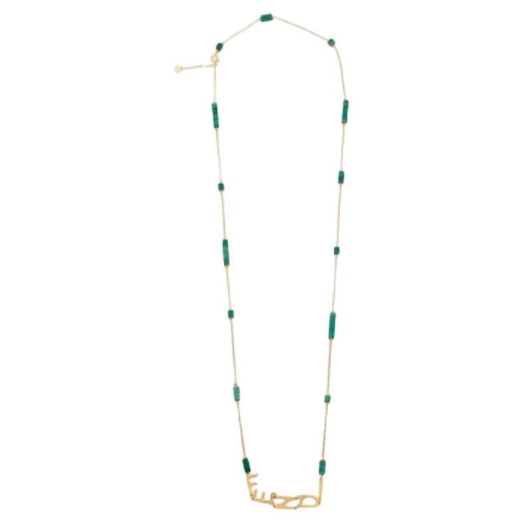 Fendi Logo Composite Gold Tone Necklace For Sale