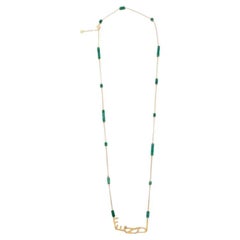 Fendi Logo Composite Gold Tone Necklace