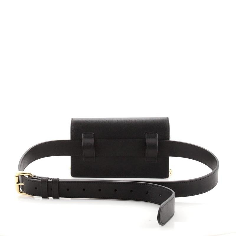 Black Fendi Logo Convertible Belt Bag Leather