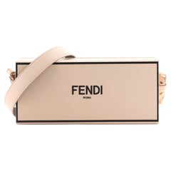 Fendi Logo Horizontal Box Crossbody Bag Leather