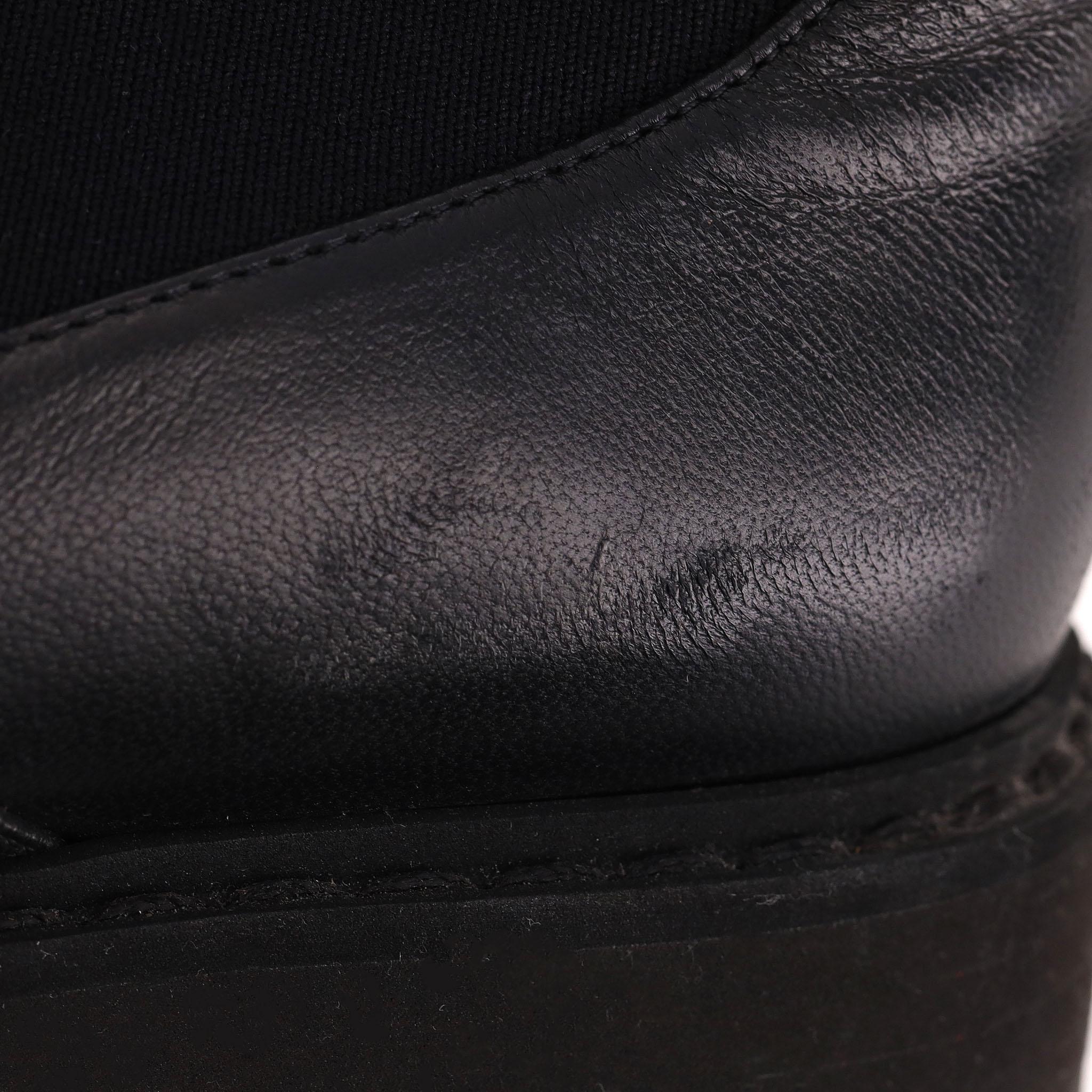 Fendi Logo Leather Knee Sock Boots For Sale 6