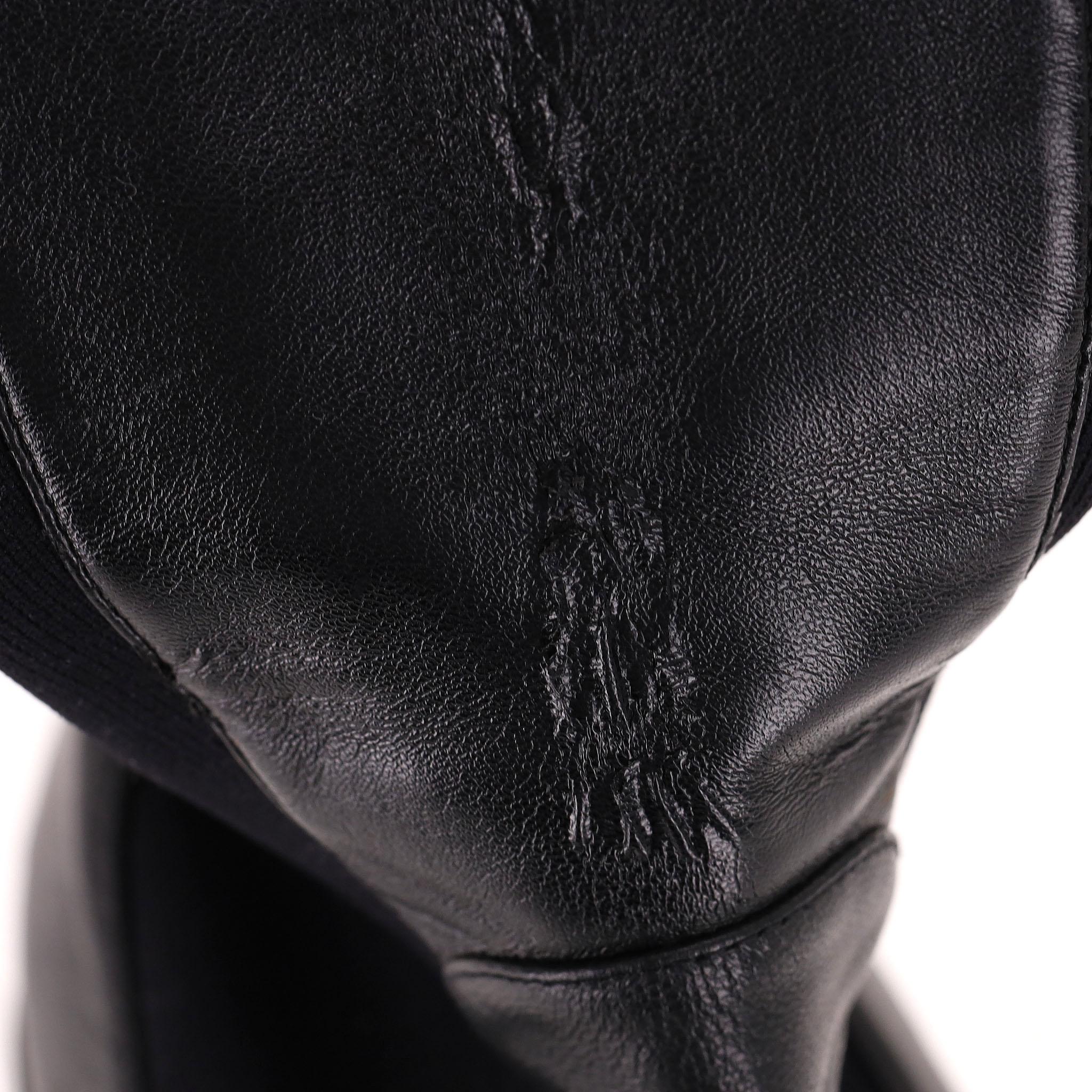 Fendi Logo Leather Knee Sock Boots For Sale 3