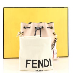 Fendi Logo Mon Tresor Bucket Bag Leather Mini