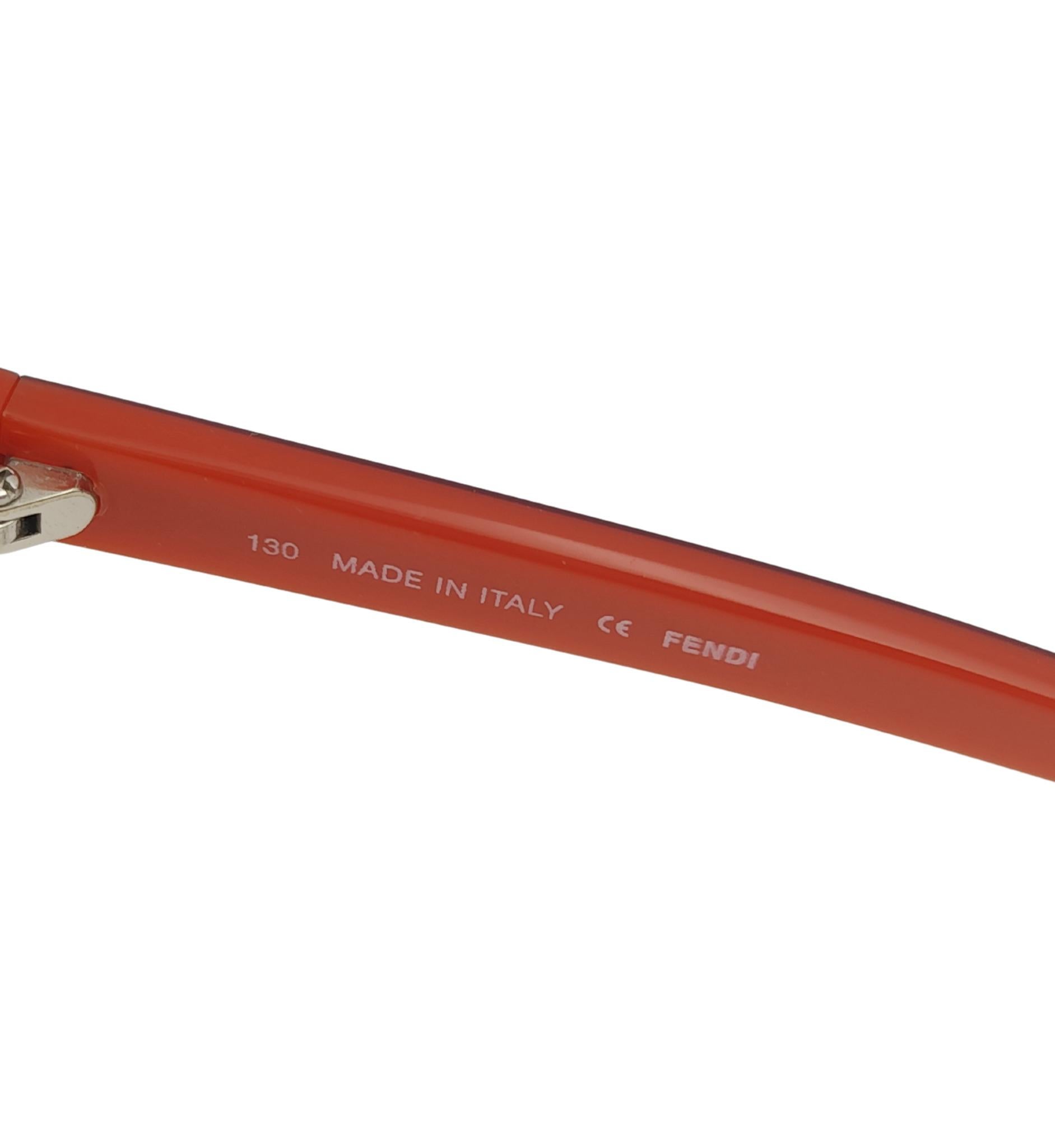 Fendi logo pendant red sunglasses For Sale 4