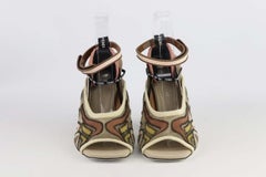 Fendi Logo Print Appliquéd Mesh And Neoprene Sandals EU 39 UK 6 US 9