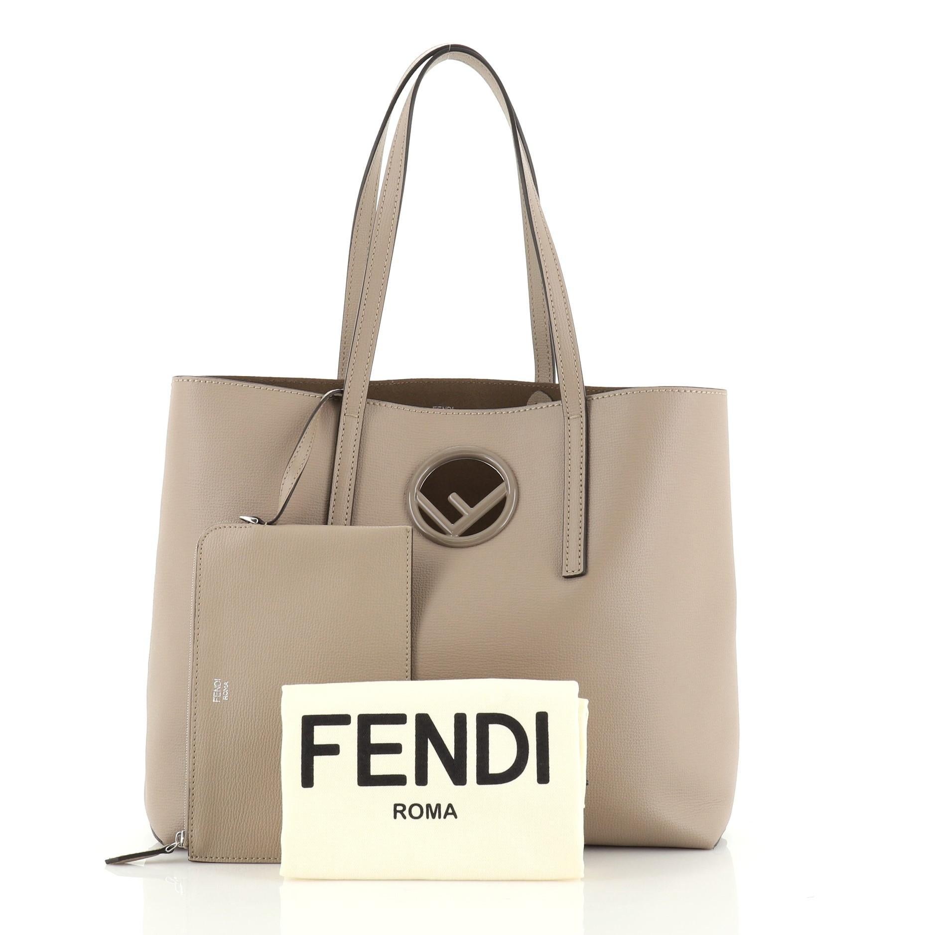 Fendi Logo Shopper Tote Leather at 1stDibs