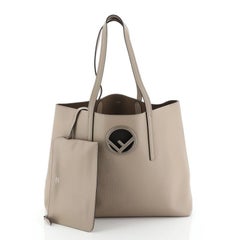 Fendi Logo Shopper Tote Leather