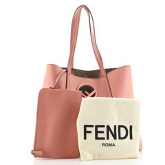 Fendi Logo Shopper Tote Leather