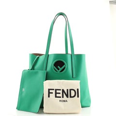 Fendi Logo Shopper Tote Leather