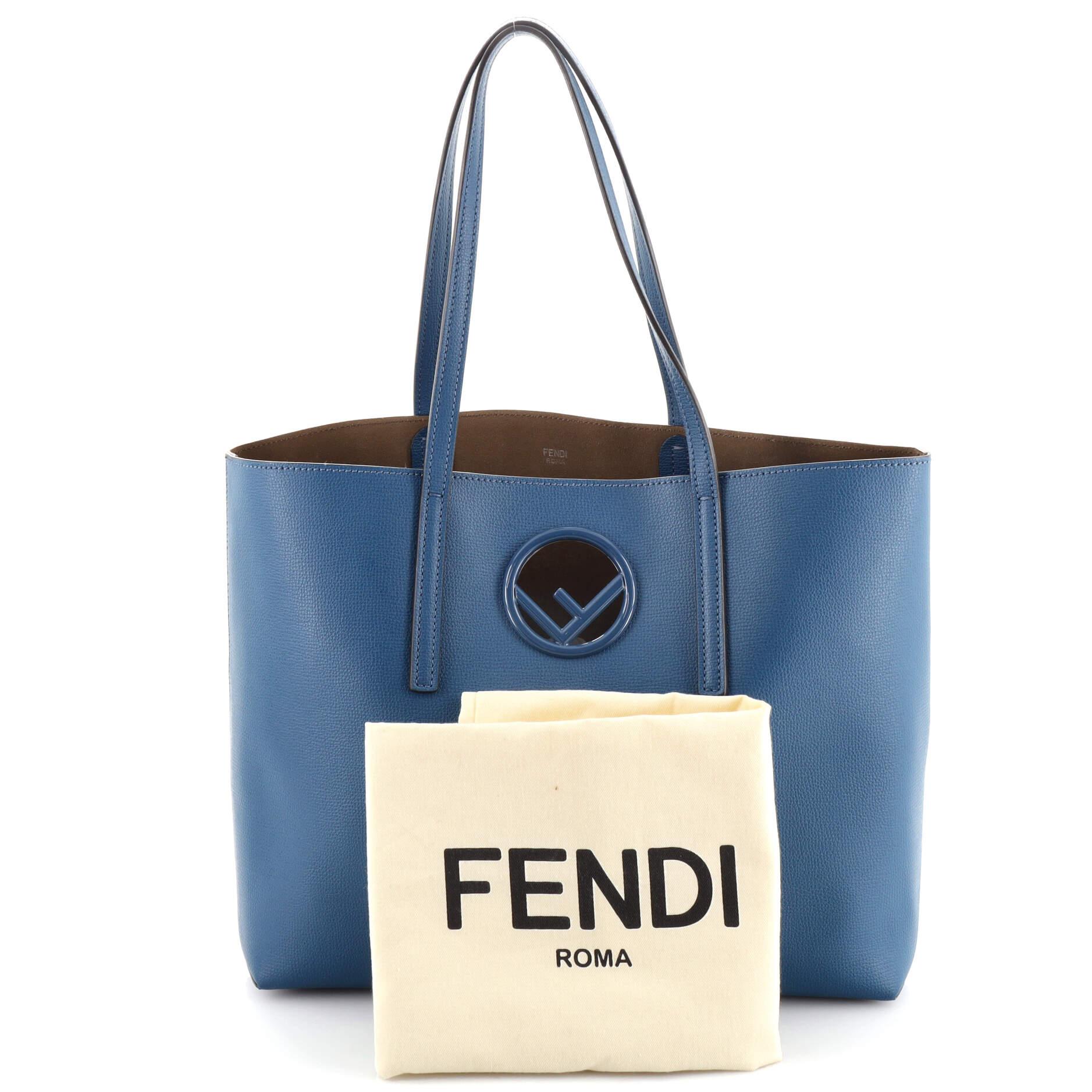 Fendi Logo Shopper Tote Leather For Sale at 1stDibs