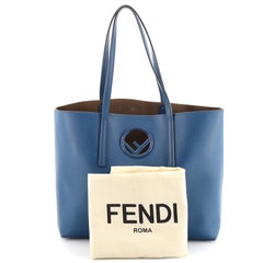 Fendi Logo Shopper Tote Leather