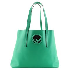 Fendi Logo Shopper Tote Leather