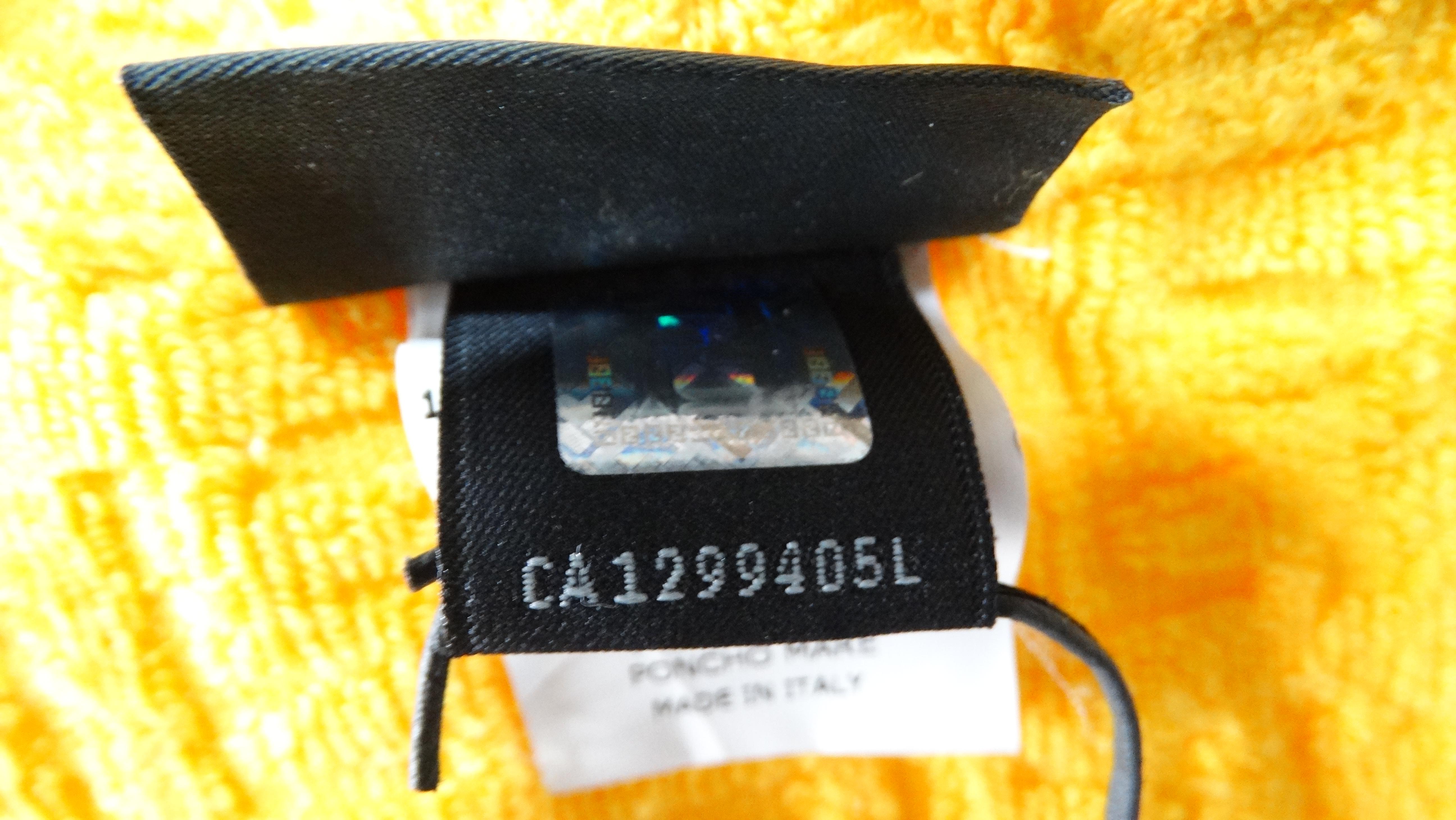 Fendi Logo Yellow Terrycloth Poncho For Sale 6