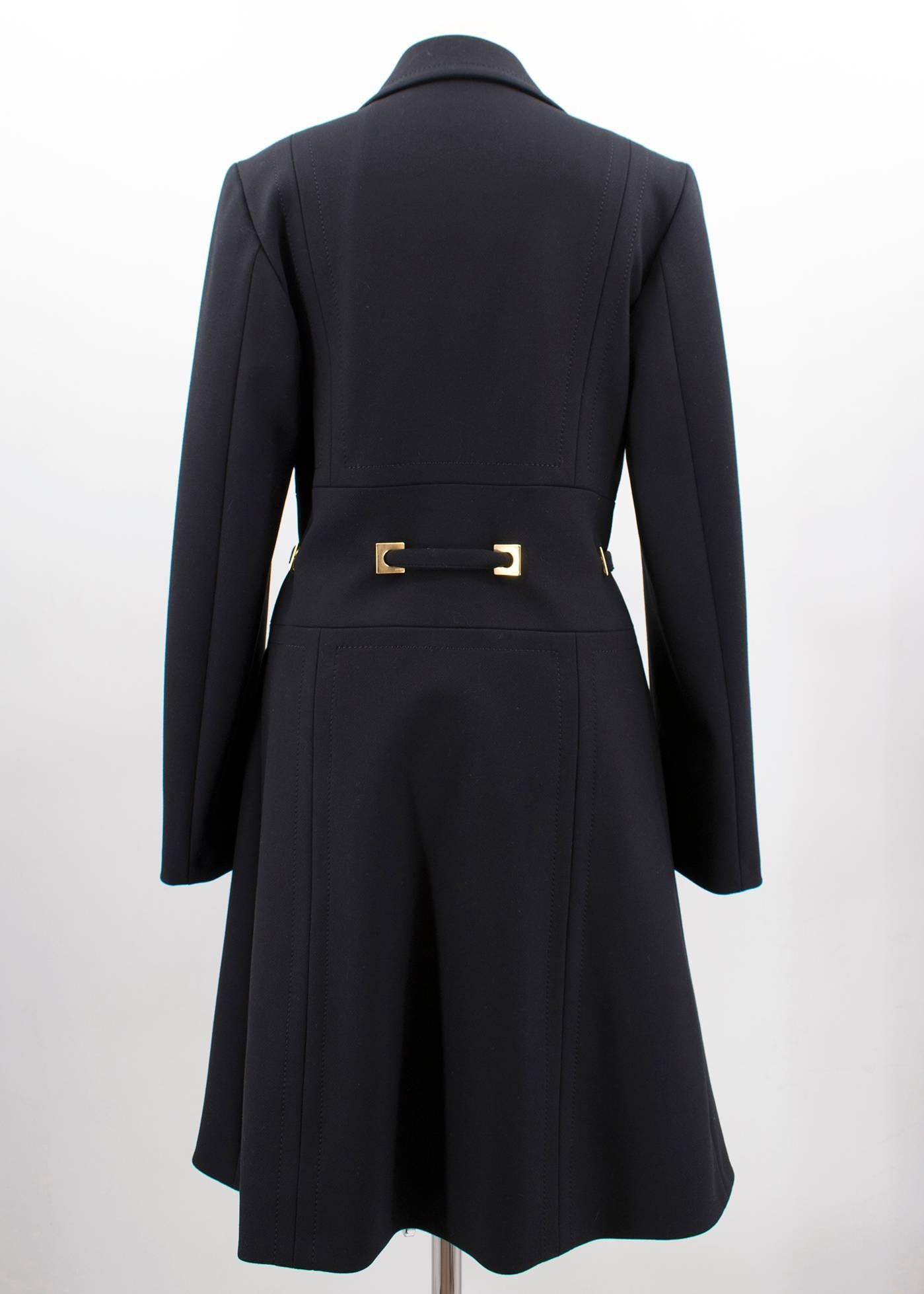 Fendi Long Black Belted Coat  In Excellent Condition In London, GB