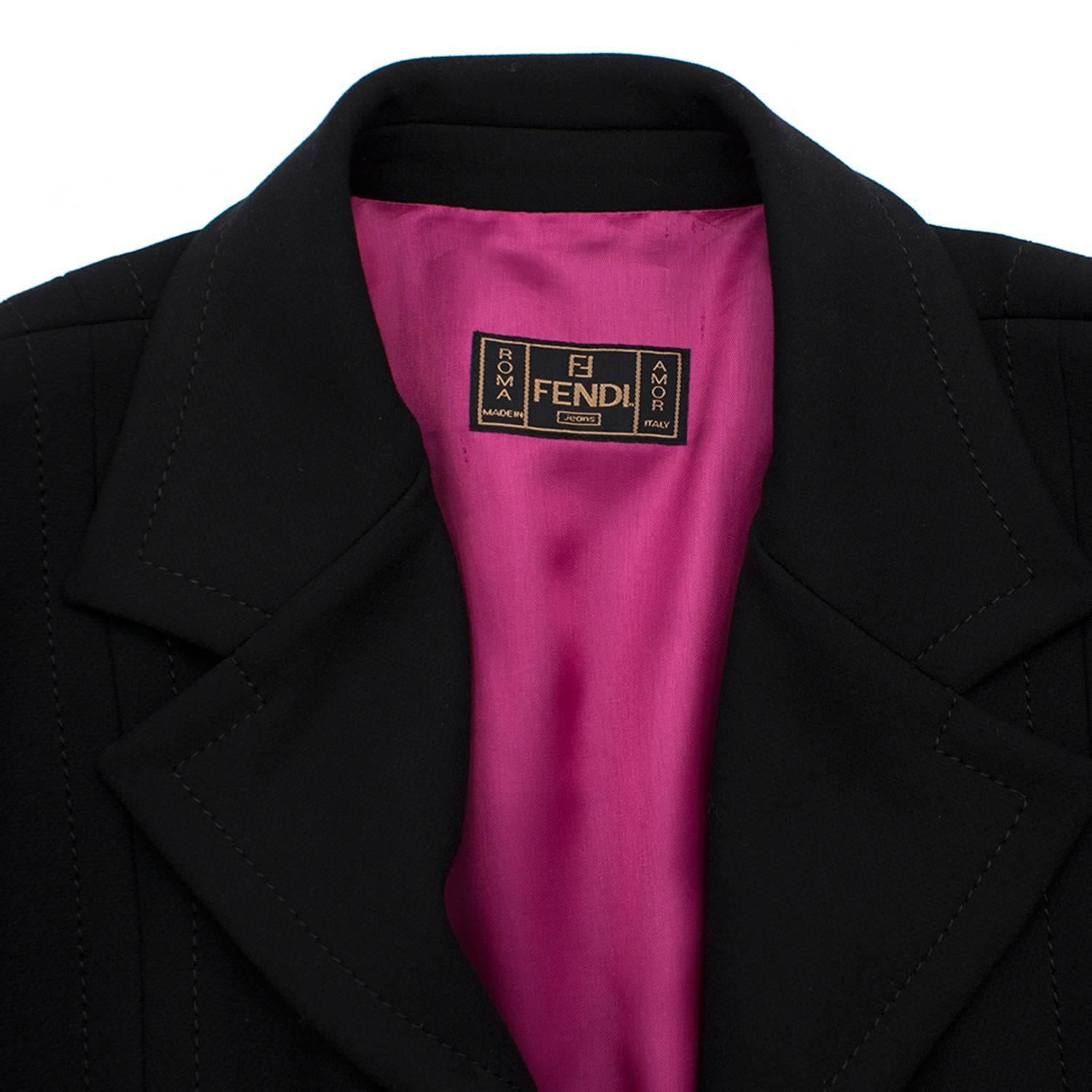 Fendi Long Black Belted Coat  2