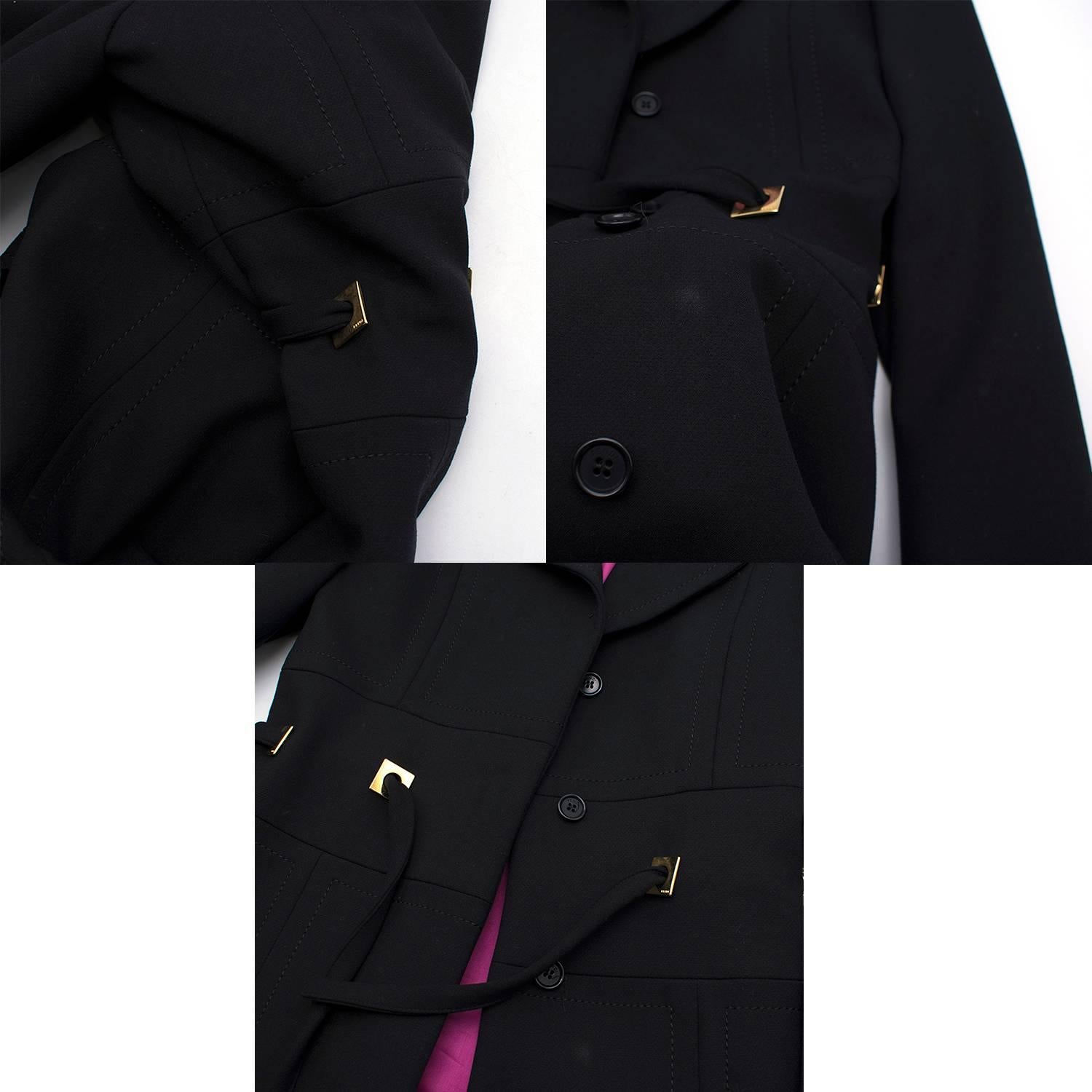 Fendi Long Black Belted Coat  4