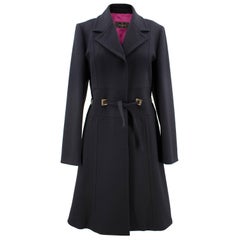 Fendi Long Black Belted Coat 