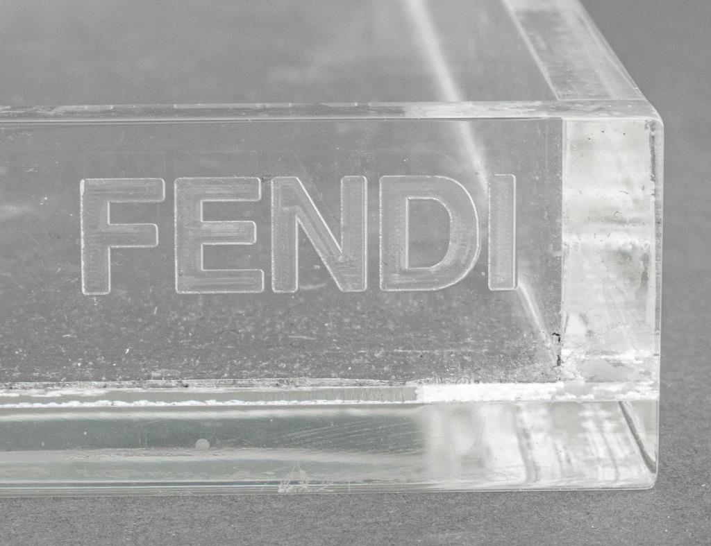 Two Fendi Lucite Trays, each marked twice to edge with 