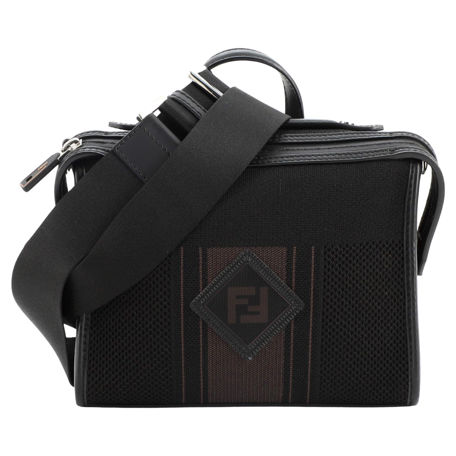 Fendi Lui Messenger Bag Tech Knit with Leather Mini For Sale at 1stDibs