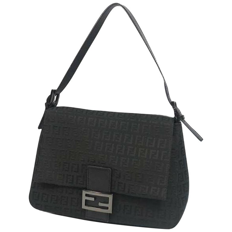FENDI ma MMa bucket Zucchino Womens handbag black For Sale at 1stDibs