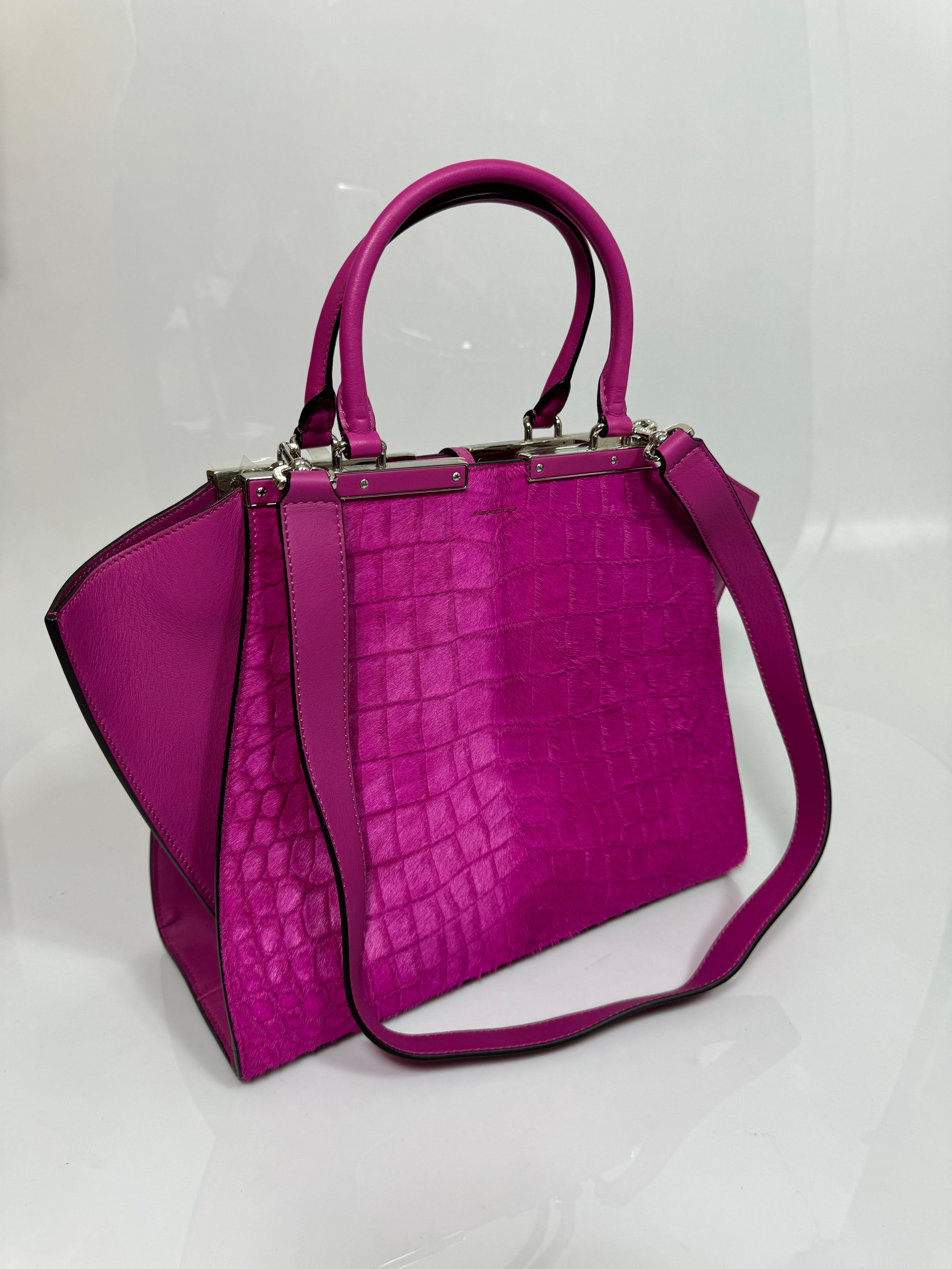 Fendi Magenta Calf 3Jours Handbag- NEW Never Carried 8